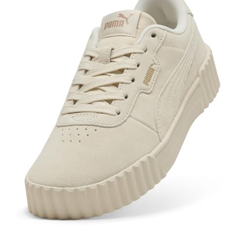 PUMA Women's Carina Alpine Snow-Gold Leather Sneakers 9